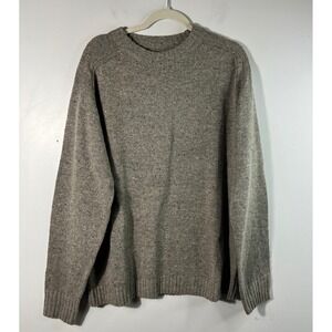 Line Of Trade Wool Blend Donegal Sweater 2XL Speckled Brown Elbow Patches